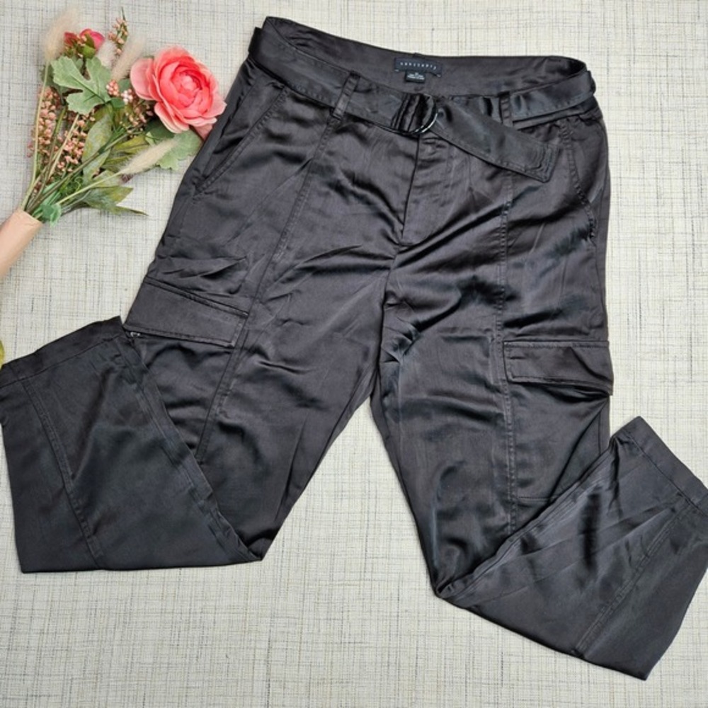 Sanctuary Classy‎ Cargo Pants Belted High Waist Black Trousers Women's Size 31